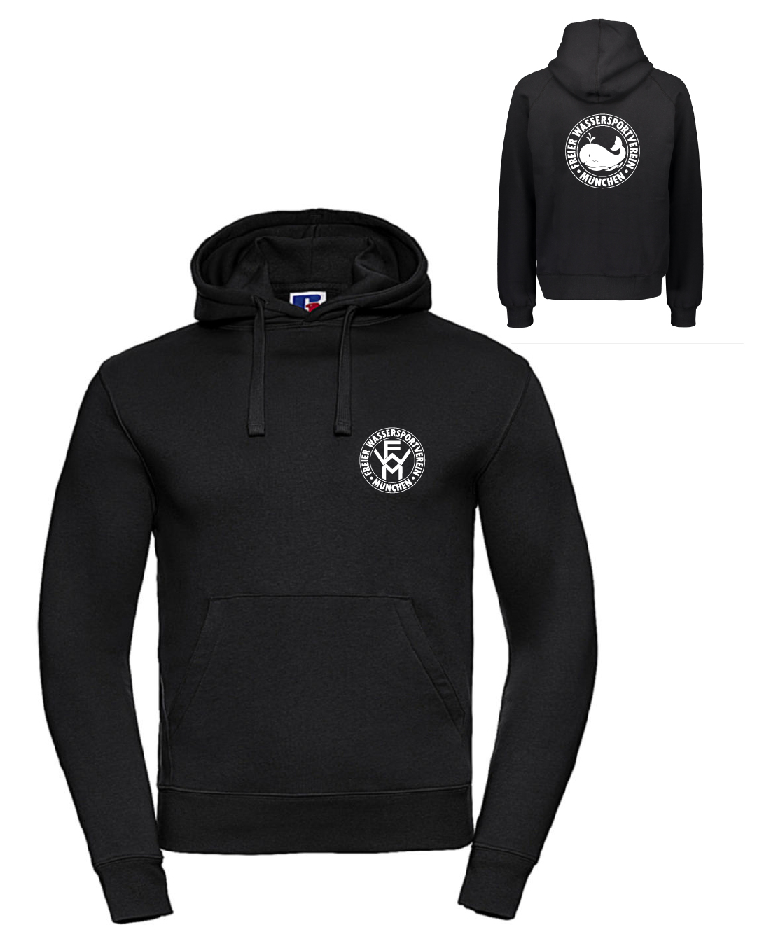 Hoodie schwarz, Erwachsene & Kids | Freier Wassersportverein München
