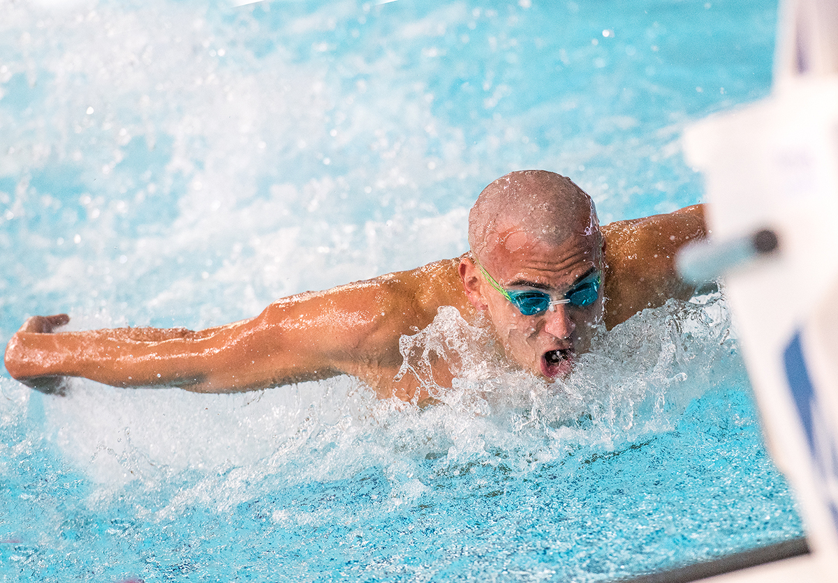 Poster mit Schwimmer Laszlo Cseh