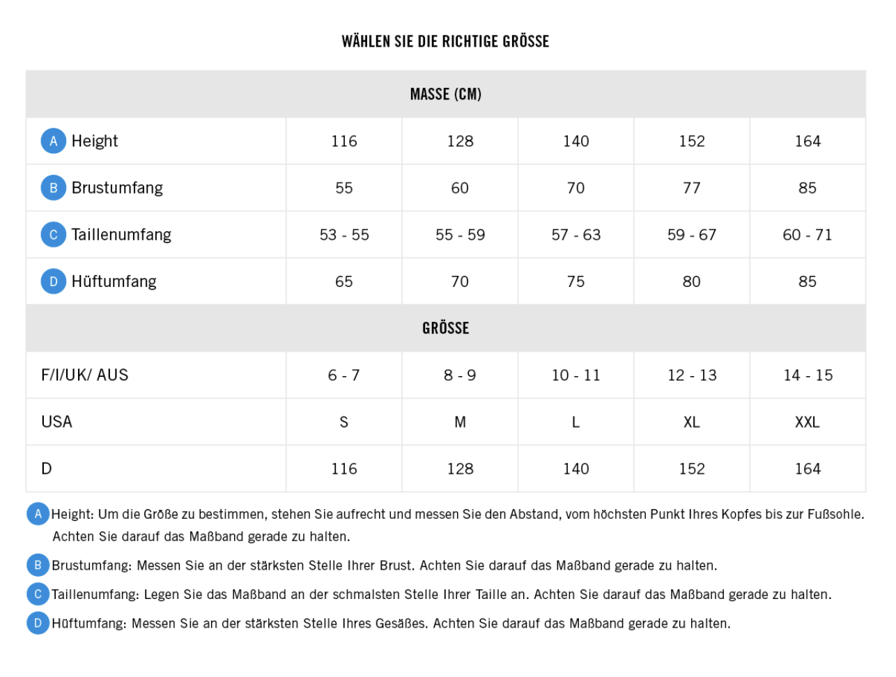 Grossentabelle_Arena_Kids Lange Trainingshose arena Erwachsene & Kids | BSP Berlin
