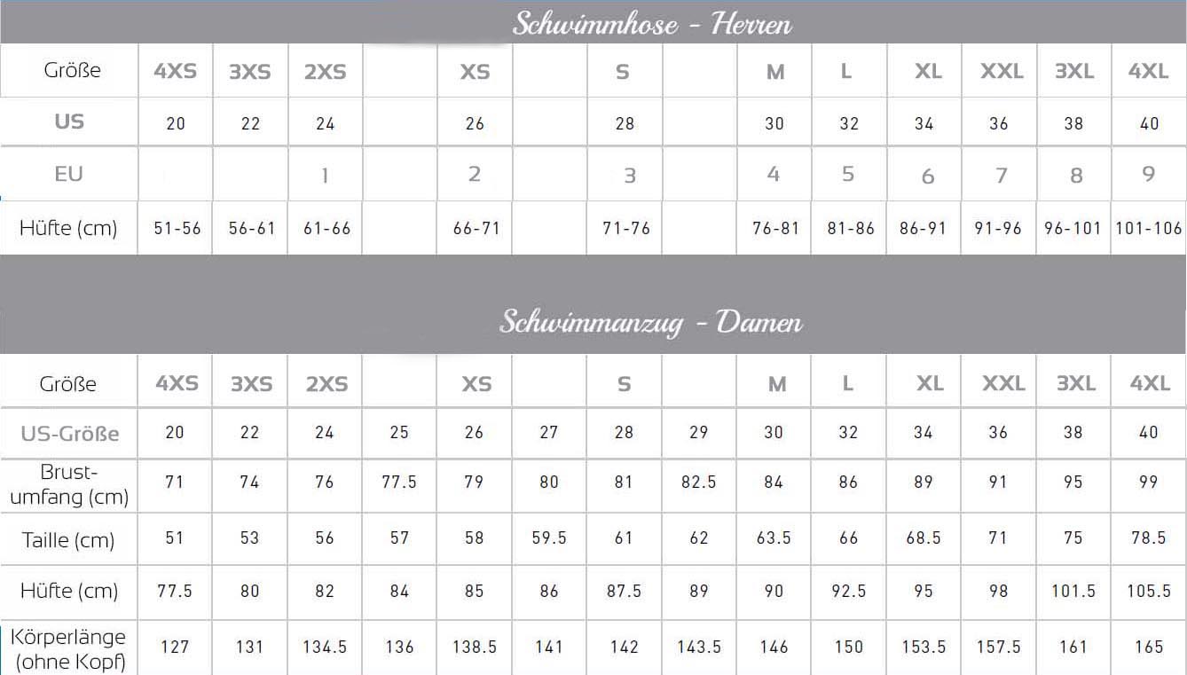TF_Swimwear_Groessen Team-Badeanzug |  1. Chemnitzer Tauchverein e.V.