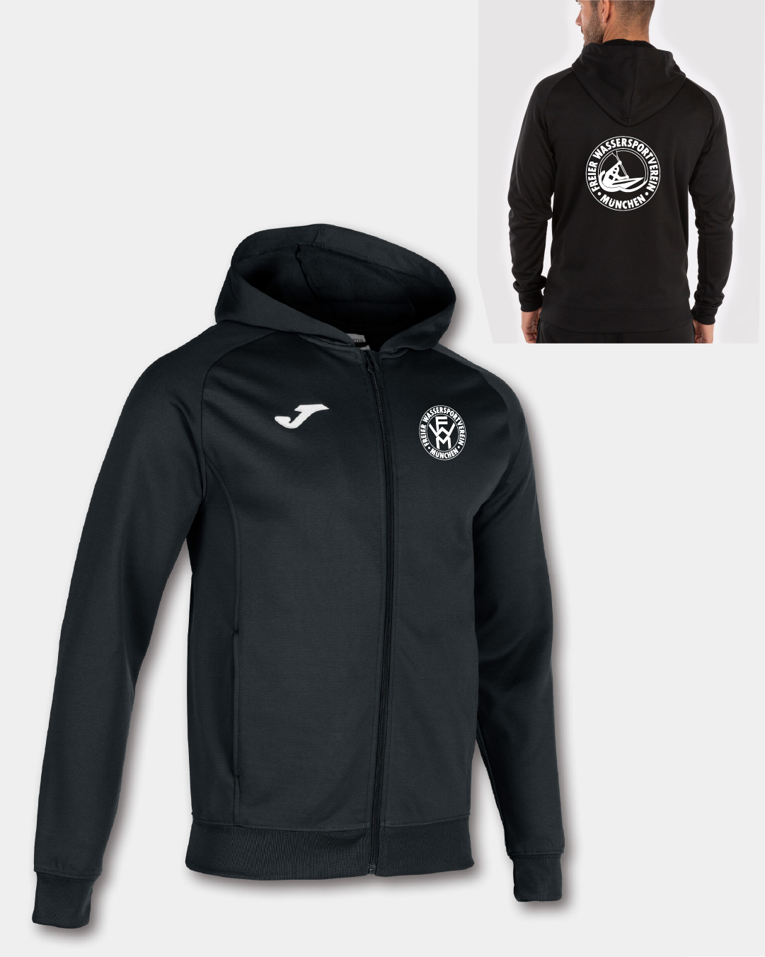 Funktions-Kapuzenjacke schwarz, Erwachsene & Kids | Freier Wassersportverein München Funktions-Kapuzenjacke schwarz, Erwachsene & Kids | Freier Wassersportverein München