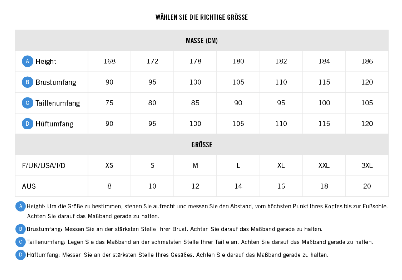Grossentabelle_Arena_Unisex Lange Trainingshose arena Erwachsene & Kids | BSP Berlin
