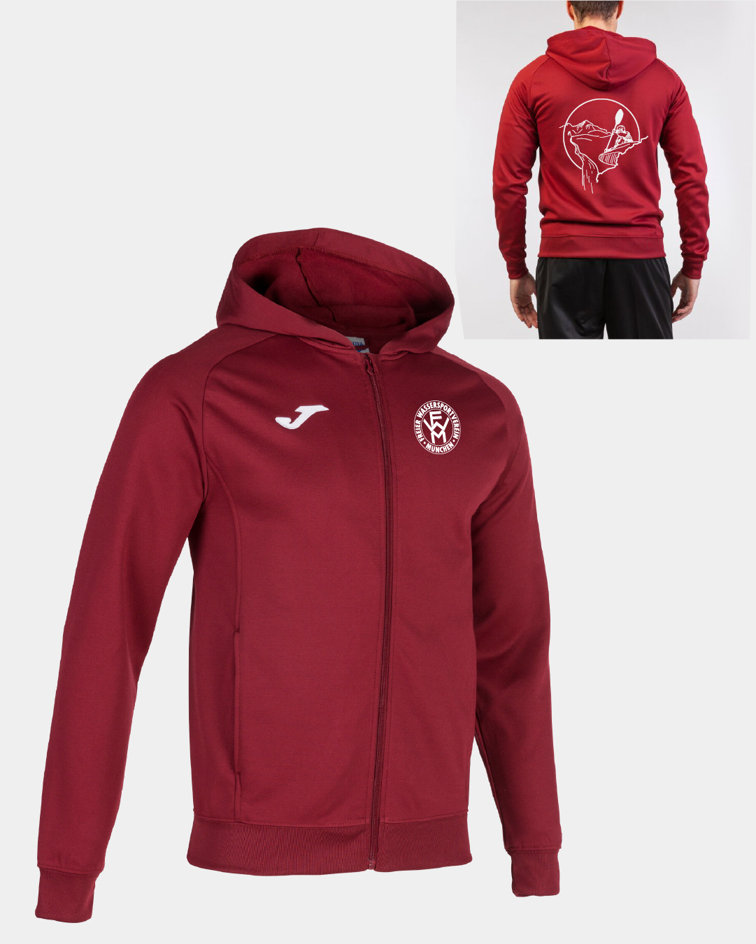 Funktions-Kapuzenjacke burgund, Erwachsene & Kids | Freier Wassersportverein München Funktions-Kapuzenjacke burgund, Erwachsene & Kids | Freier Wassersportverein München