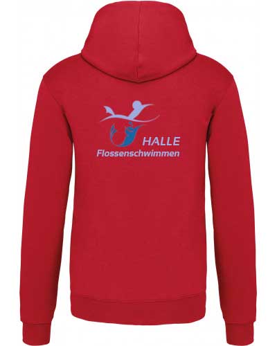 TF_HT_Hoodie_Rot_Hinten Team-Hoodie, rot | Halle Flossenschwimmen