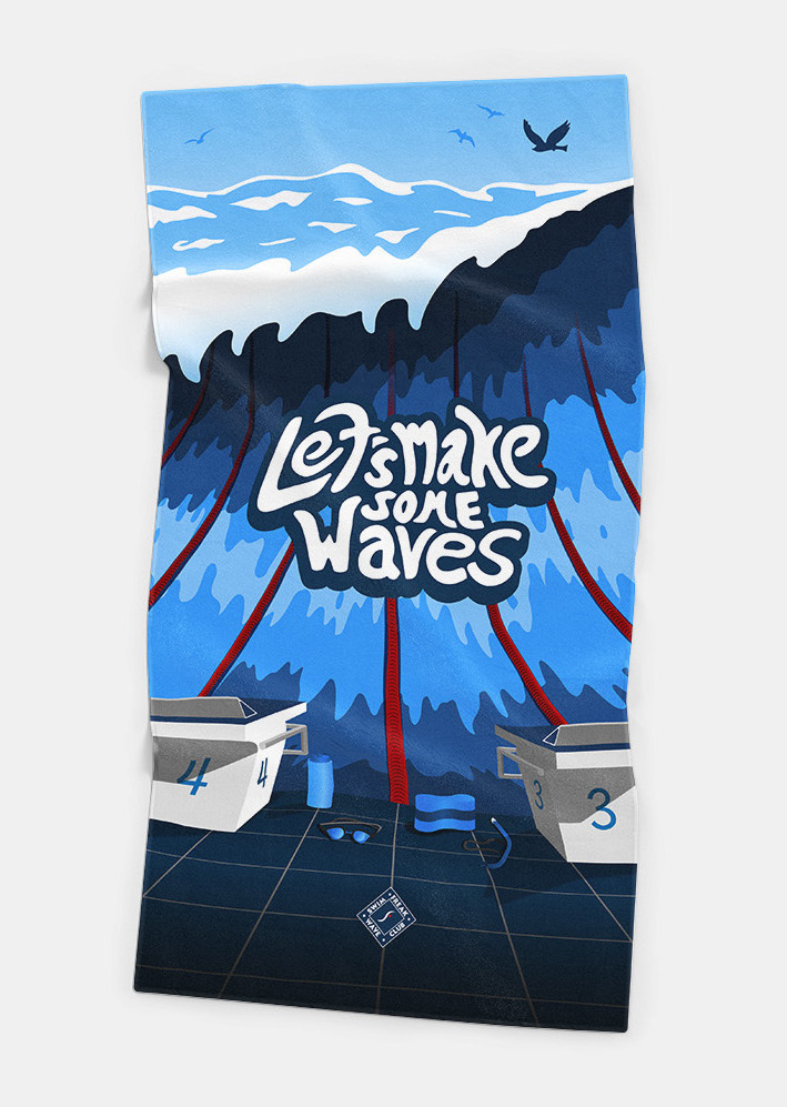 "Let's make Waves" - Handtuch für Swimfreaks | Big Size