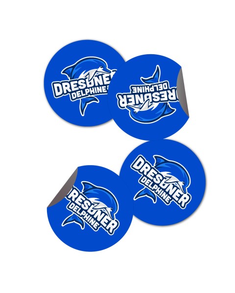 4 Sticker Dresdner Delphine Logo (Sehr gute Haltbarkeit)