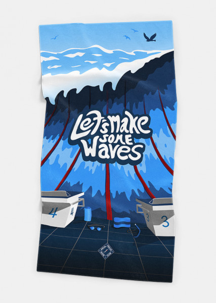 "Let's make Waves" - Handtuch für Swimfreaks